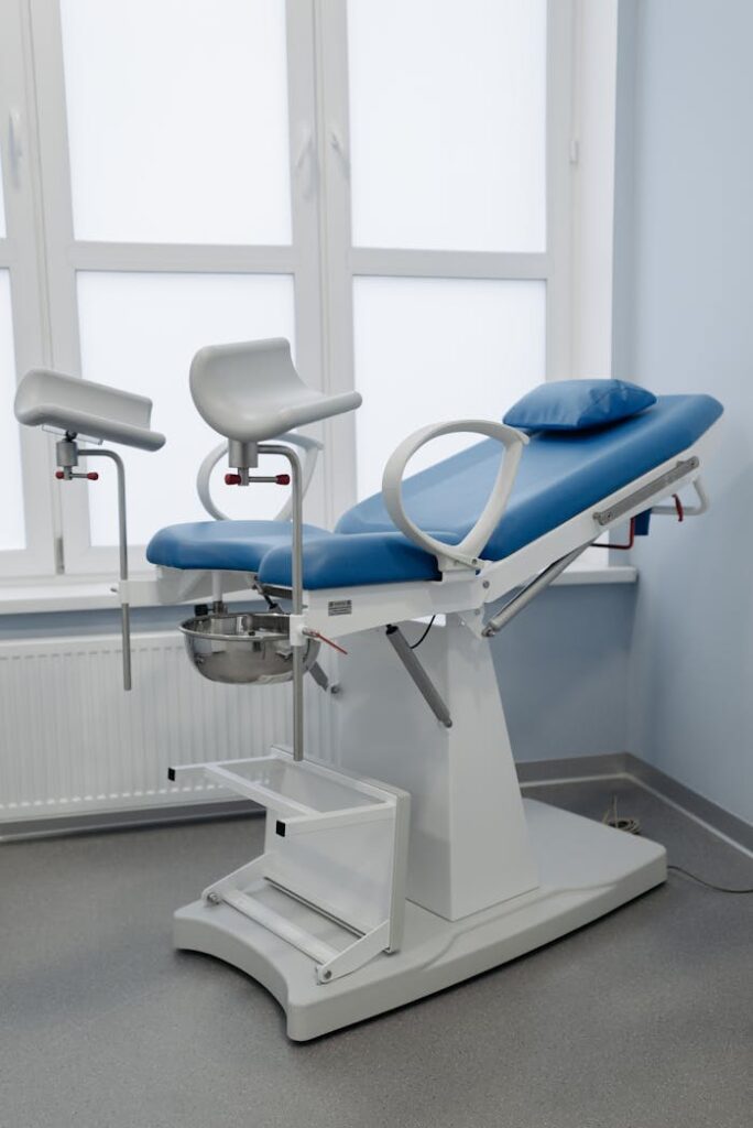 A Blue Gynecological Chair